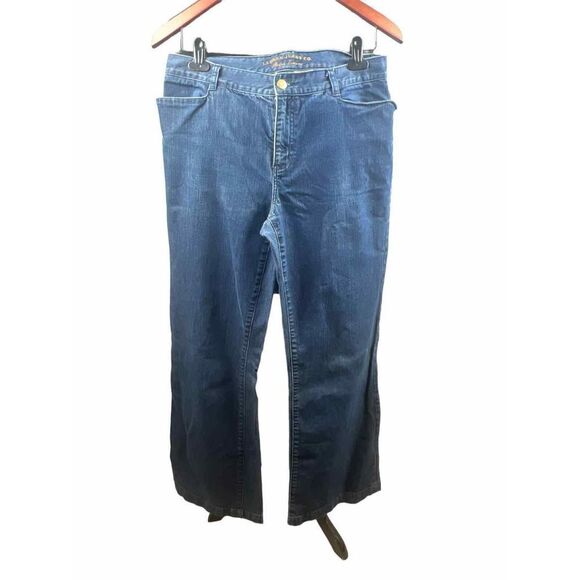 Ralph lauren wide leg size 8 trouser jeans button back pocket lauren co - Picture 1 of 6
